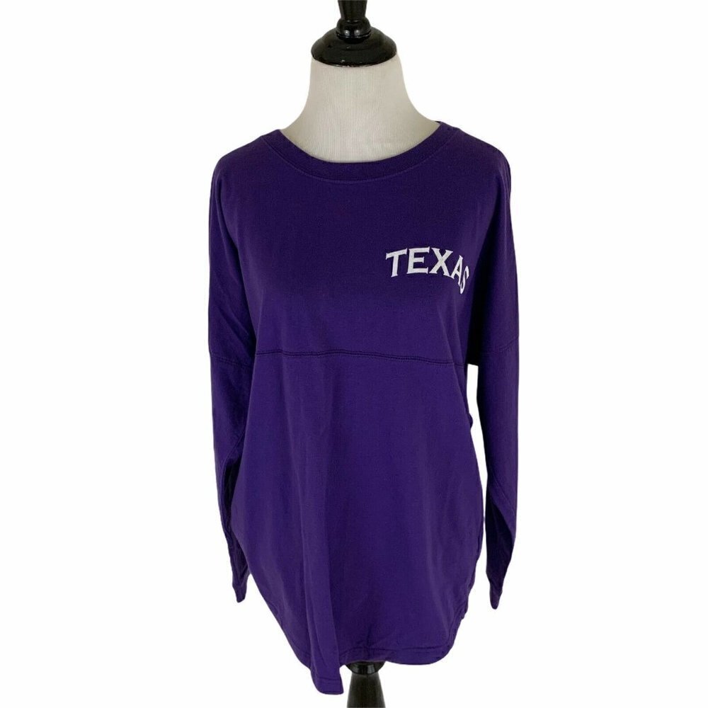 Cotton Gallery Men's S Small Long Sleeve T-Shirt Texas Lone Star State Purple
